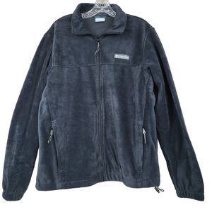 Columbia Fleece Full Zip Jacket Men M Mock Neck Long Sleeve Collegiate Navy